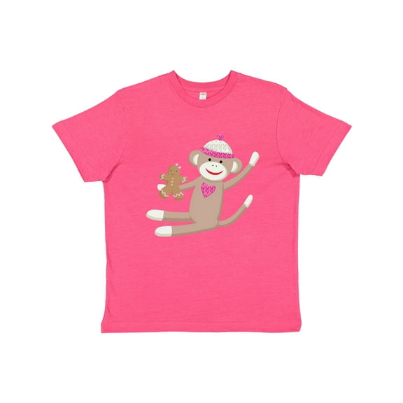 Inktastic Sock Monkey Gingerbread Youth T-Shirt