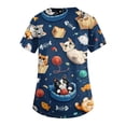 thumbnail image 6 of AHMOMEI Cartoon Animal Print Scrub Tops Women S-5XL Plus Size Nurses Working Uniforms with Pocket V Neck Short Sleeve Women Scrub Tops, 6 of 6