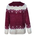 thumbnail image 3 of Économies d'Automne! Liquidation Chandails pour Femmes Tricot Manches Longues Chandails Surdimensionnés Mode Raglan Chaud Ample Haut d'Hiver Chandail Chandail Graphique Aztèque Ethnique Col Bateau Gris P, 3 of 4