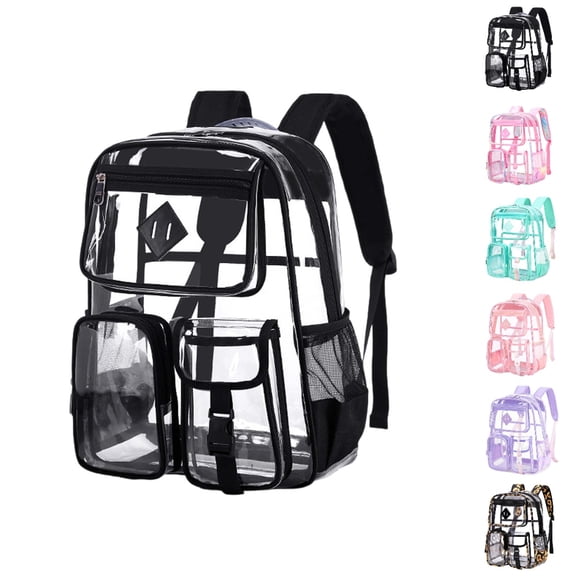 HJYCHN Girls Clear Backpack Large Capacity Water-Resistant for Elementary Middle School Students 8-15 Years School Backpack for Girls Black One Size