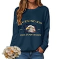 thumbnail image 5 of Leey-World Eagle and Flag 250 Years 1776-2026 250th Birthday T-Shirt 4th Of July Long Sleeve Shirts Women(Navy,2XL), 5 of 9