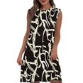 thumbnail image 4 of Womens Summer Dresses 2026 Beach Cover Up Casual Sleeveless Floral Print Tank Loose Sundress with Pocket Black L, 4 of 7