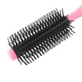 thumbnail image 5 of 8.3" Length DIY Hairdressing Curly Hair Care Round Bristle Brush Comb Pink Black, 5 of 5