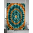 thumbnail image 5 of Abstract Art Shower Curtain Set ，Waterproof Fabric Shower Curtains Turquoise Orange Tie-Dye Art Ethnic Style Geometric Shower Curtains for Bathroom,Bathroom Decor 36"x72", 5 of 6