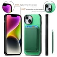 thumbnail image 5 of Allytech 2 in 1 Detachable Wallet Case for iPhone 15, [Thin & Light] [Compatible with MagSafe] Luxury PU Leather Card Holder Soft Bumper Shockproof Anti-Scratch Magnetic Case, Green, 5 of 11