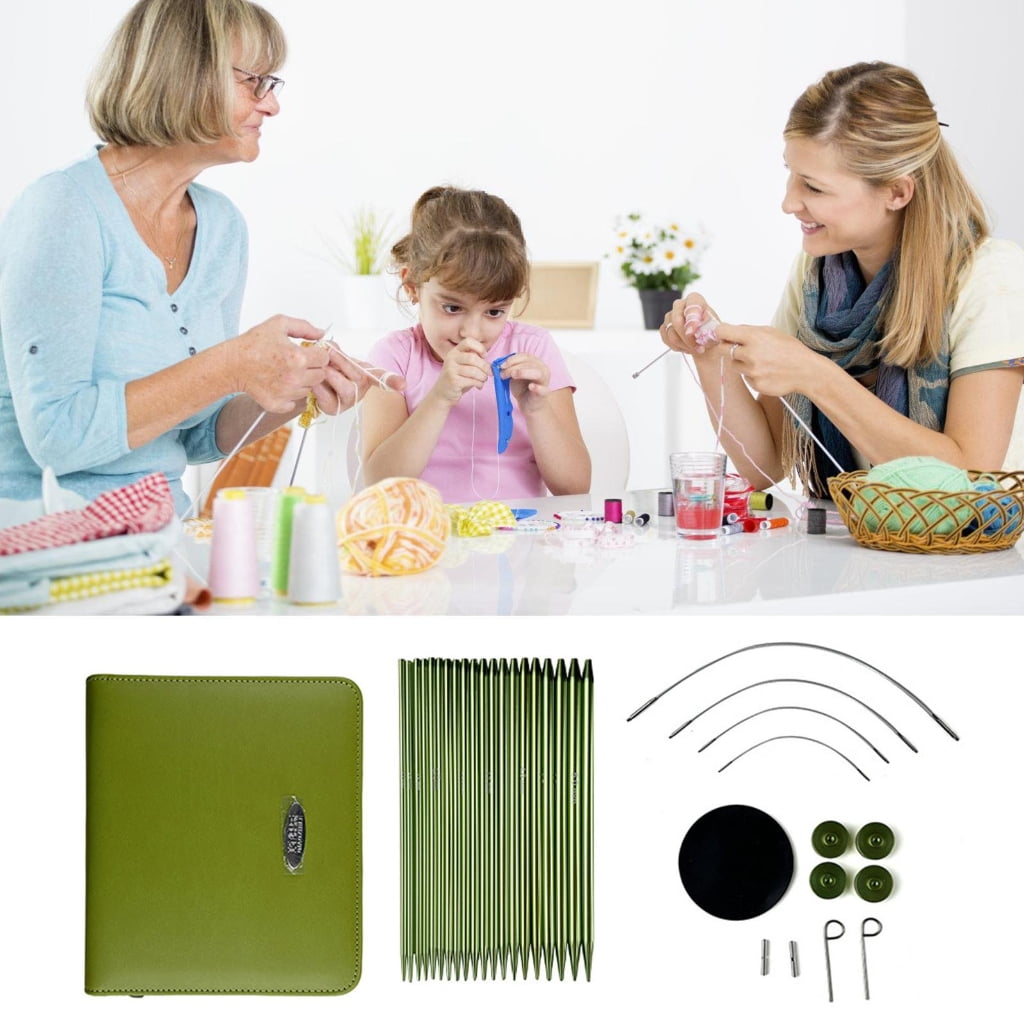 Tizuqe Multifunctional Round Knitting Needle Circular Knitting Needle Set Size 2.2mm-5.0mm Interchangeable Needle Knitting Tool