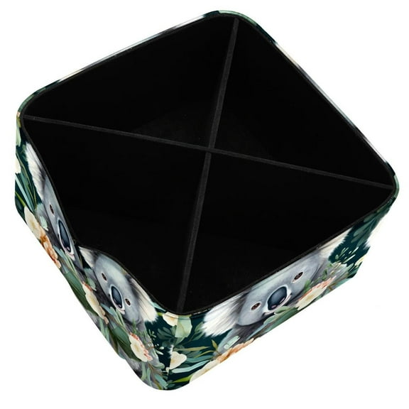 Koala 4 Compartment Square Pen Case with Removable Dividers - Pencil Organizer, Pen Case, Pen Organizer