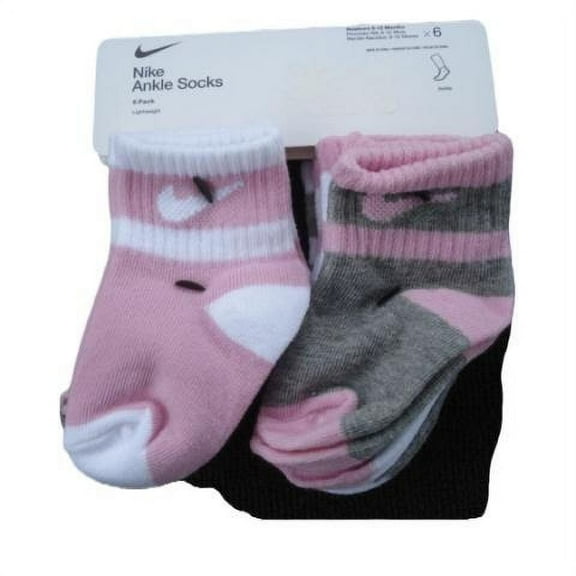 Nike Pink & Grey Toddler 12-24 Months Ankle Socks