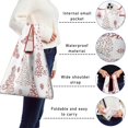 thumbnail image 5 of 5 Pack Foldable Shopping Bag,White Christmas Tree Pattern Reusable Grocery Bags with Pockets,Large Reusable Tote Bags with Handles Waterproof & Lightweight, 5 of 6