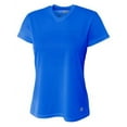 thumbnail image 2 of A4 Short Sleeve V-Neck Bird's Eye Mesh Tee For Women in Royal | NW3254, 2 of 5