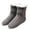 01#Gray, variant on Cable Knit Short Bootie Slipper Socks Sherpa Fleece Lined Patterned Cuff Non Slip Winter House Socks S