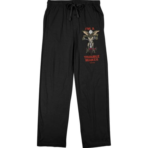 Gremlins Horror Movie I'm A Trouble Maker Men's Black Sleep Pajama Pants-M