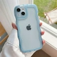thumbnail image 1 of Fashion Shockproof Clear Phone Case For iPhone 11 12 13 14 Pro XS Max XR Transparent Curly Wave For iPhone 7 8Plus SE Back Cover, 1 of 7