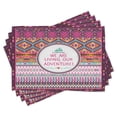 thumbnail image 1 of Ambesonne Ethnic Place Mats Set of 4, Striped Geometric, Standard Size, Multicolor, 1 of 6
