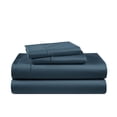 thumbnail image 4 of Casa Platino Juego de Cama Tamaño Queen con Sábanas 1000 Hilos, 100% Egyptian Cotton, Acabado de Satén Ultrasuave para Hotel de Lujo, Bolsillo de 15", Píldora Baja de Mezclilla Oscuro, 4 of 7