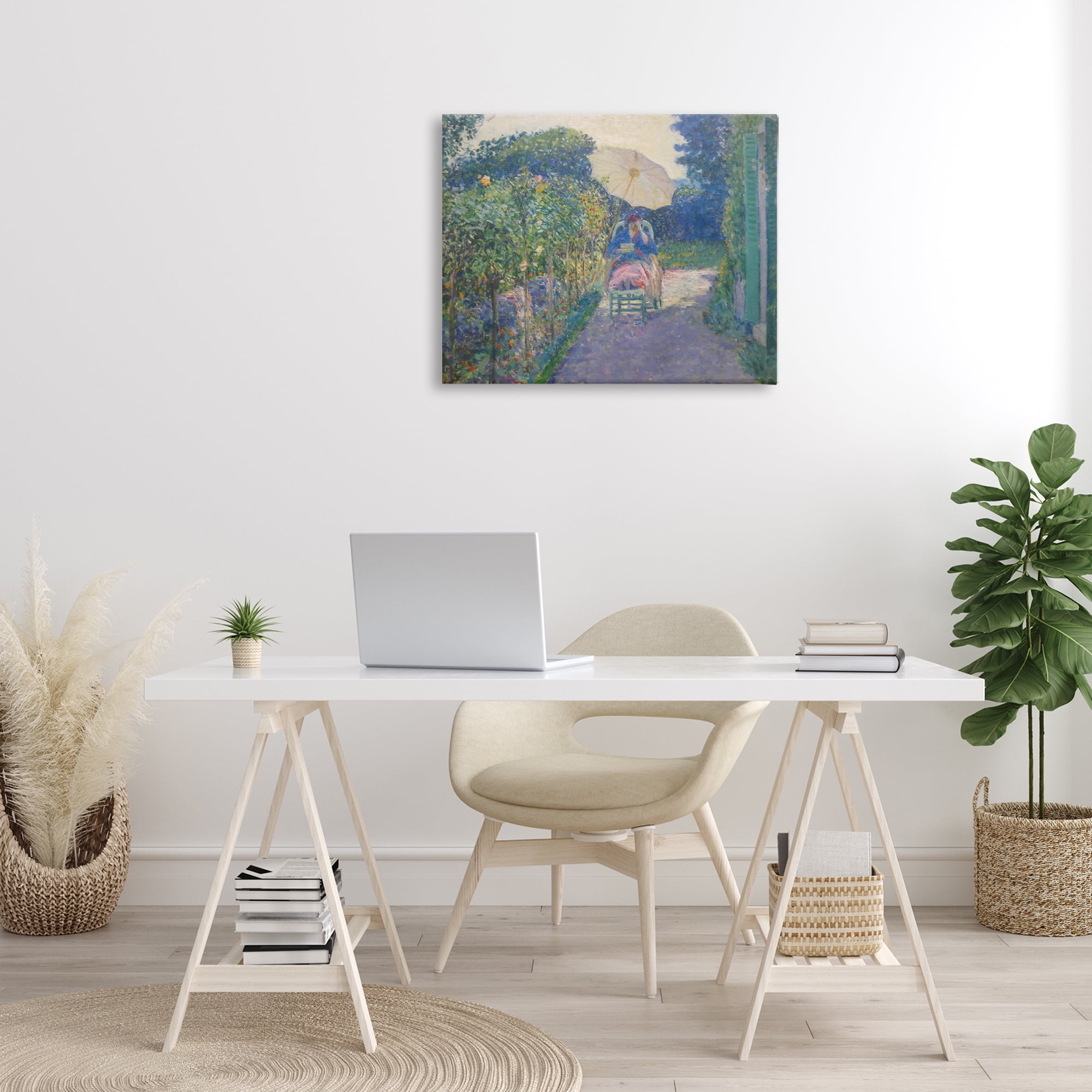 Stupell Industries Classical Woman in Garden Landscape & Nature Painting Wrapped Canvas Art Print Wall Art, 30 x 24