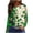 #203-Khaki, variant on Craaazy Women's Casual Shamrock Prints Green Theme St Patricks Day Loose Comfy Crew Neck Long Sleeve Shirts Gifts