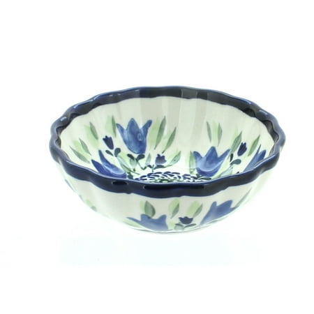

Blue Rose Polish Pottery Blue Tulip Small Scallop Dish