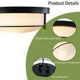 thumbnail image 5 of Miumaeov 12" Flush Mount Ceiling Light 2-Light Close to Ceiling Light Fixtures Oil Rubbed Bronze Finish with Seeded Glass for Bathroom Bedroom Kitchen Hallway, 5 of 24