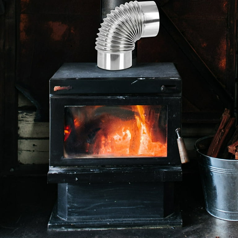 FRCOLOR Wood Stove Chimney Smoke Pipe Elbow Stainless Steel Heating Stove  Flue Exhaust Pipe - Walmart.com
