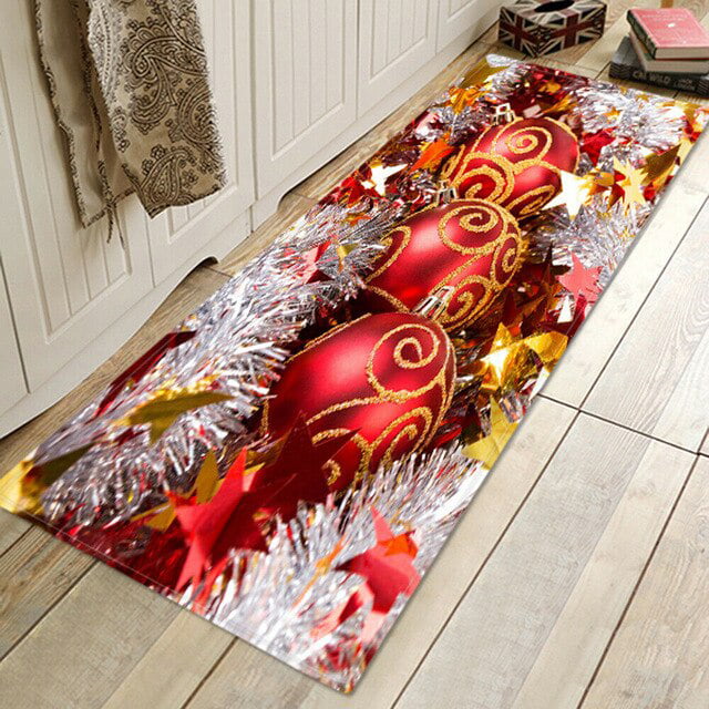 Santa Door Floor Mat Christmas Area Rug Holiday Kitchen Bedroom MAT Carpet Decor 