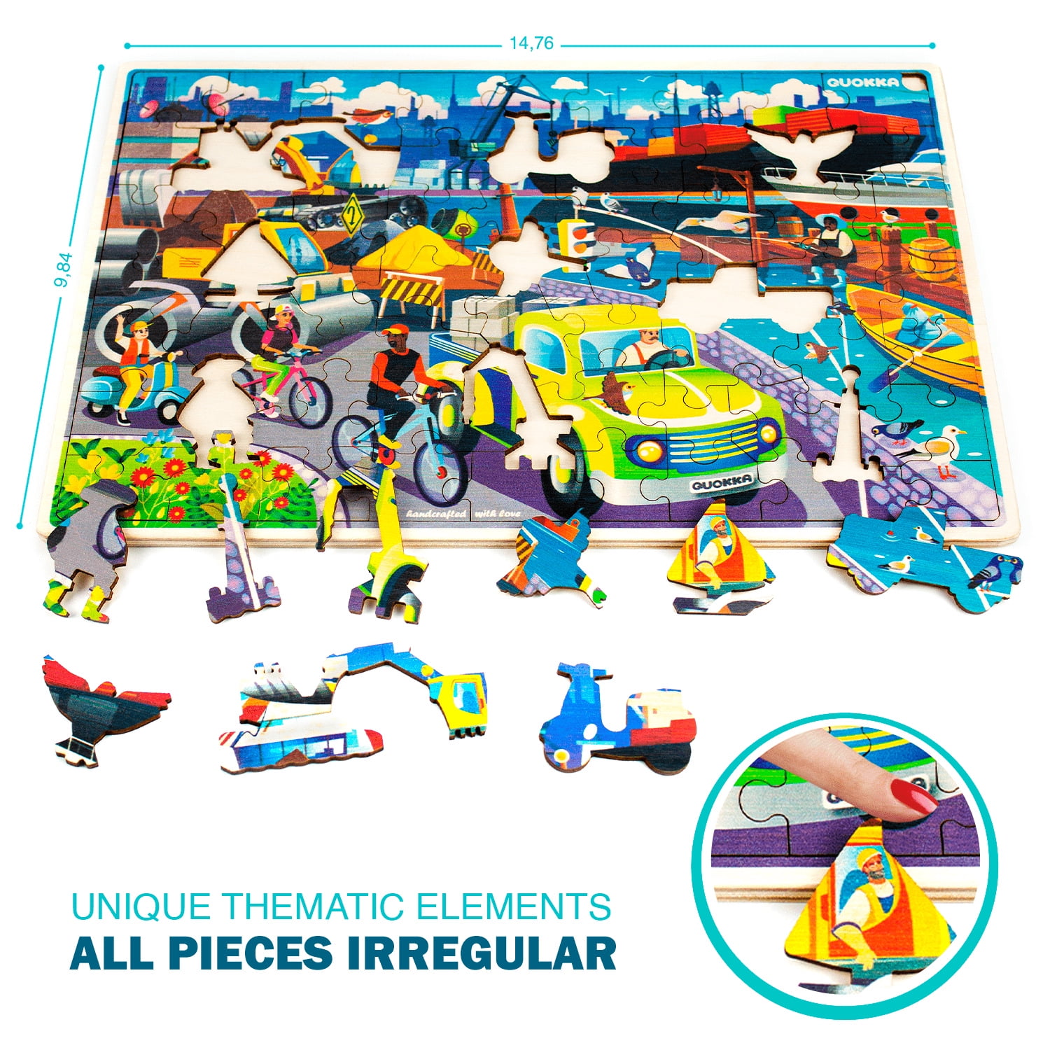 QUOKKA Wooden Kids Puzzles Ages 4-6 – 4 x 60 Piece Puzzles for Kids Ages 4-8