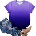 thumbnail image 4 of SMihono Hauts pour Femmes Été Décontracté Mode Confortable Col Rond Manches Courtes Imprimé Blouse T-shirt Oversize pour Femmes 2023, 4 of 5