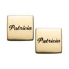 Personalized Women's Sterling Silver or Gold over Silver Square Stud Earrings