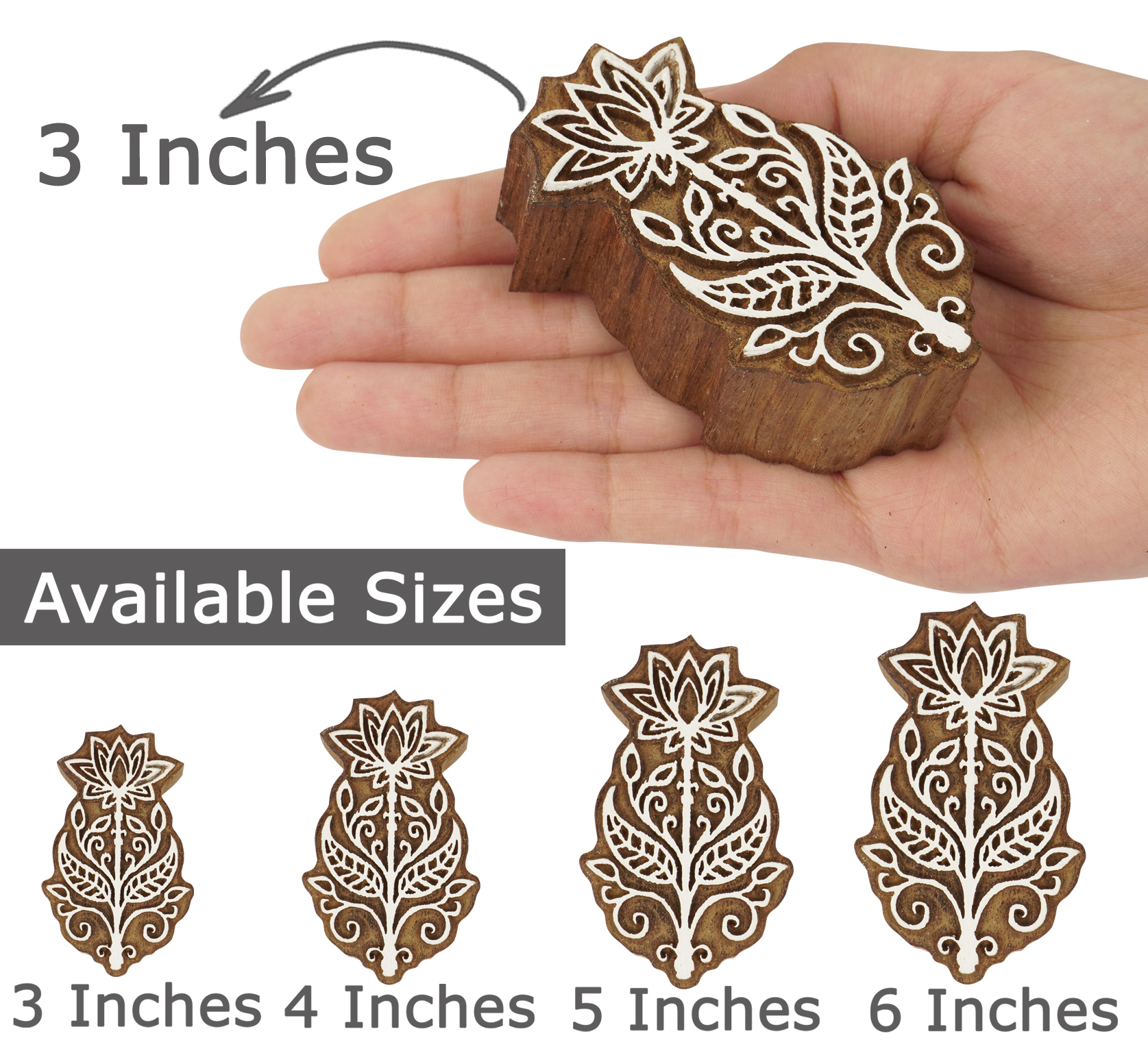 Indian DIY Mehndi Handicraft Wooden Henna Block Fabric Textile Printing  Stamps | eBay