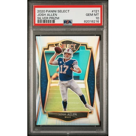 Josh Allen 2020 Panini Select Silver Prizm Football Card #121 Graded PSA 10
