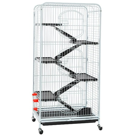 6 Levels Rolling Large Ferret Cage,Rabbit Rat Squirrels (Best Cheap Rat Cages)