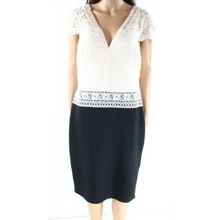 - Tadashi Shoji Womens Crochet Neoprene Sheath Dress