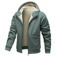 thumbnail image 1 of Jackets for Men, Jacket for Men, Men's Warm Solid Color Thick Zipper Pocket Drawstring Long Sleeved Hooded Casual Jacket, 1 of 3