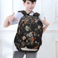 thumbnail image 6 of FORMRS Unisex School Backpack 17" Student Travel Bag with Laptop Compartment, Black Flowers, 6 of 7