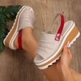 thumbnail image 3 of IUJSOY Women's Slingback Wedge Sandals Open Toe Ankle Strap Platform Dressy Sandals Travel Slides, 3 of 9
