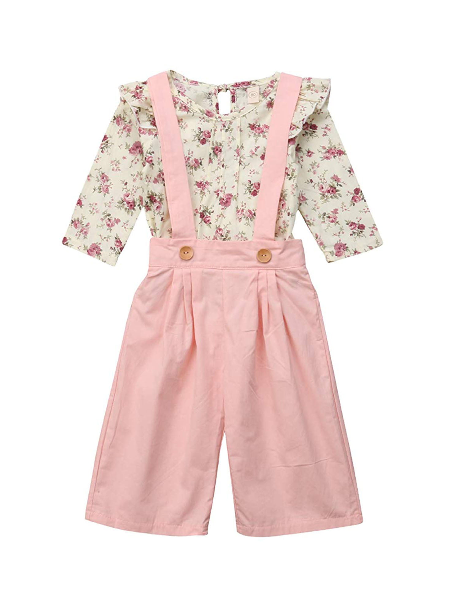 Mountain Warehouse Coeus 2pcs Suit Toddler Kids Baby Girls Outfits Short Sleeve T-Shirt+Pants Clothes Set