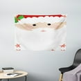 thumbnail image 1 of Kids Christmas Tapestry, Cartoon Face of Santa with Pink Cheeks White Beard and Mistletoe on His Hat, Wall Hanging for Bedroom Living Room Dorm Decor, 60W X 40L Inches, Multicolor, by Ambesonne, 1 of 2