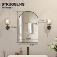 thumbnail image 2 of Recessed Medicine Cabinet for Bathroom,Black Arched Medicine Cabinet with Mirror,Bathroom Mirror with Storage,Surface Mount Wall Cabinet 14x18, 2 of 15