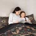 thumbnail image 4 of Castle Fairy Southwest Tribal Bear Queen Comforter Set 3 Pieces,Geometric Pine Comforter Sets Queen,Beige Maroon Green,Black Reversible,1 Comforter and 2 Pillowcases, 4 of 6