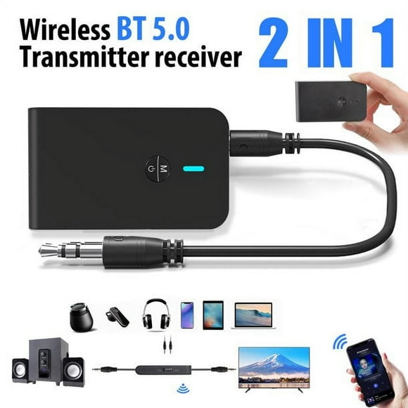 YOPTOP 2-in-1 Bluetooth 5.0 Transmitter and Receiver, Low Latency Wireless Audio Adapter for 3.5mm Stereo, Bluetooth Transmitter for TV, Aux Bluetooth for Car/Home Stereo System