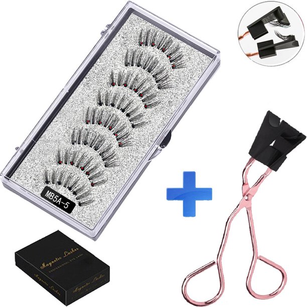 MB Aniversario 5 Pestañas magnéticas con pinzas Natural Wispy Faux Cils magnetique Mink Lashes Professional Eye Lashes Set Tan Jianjun unisex