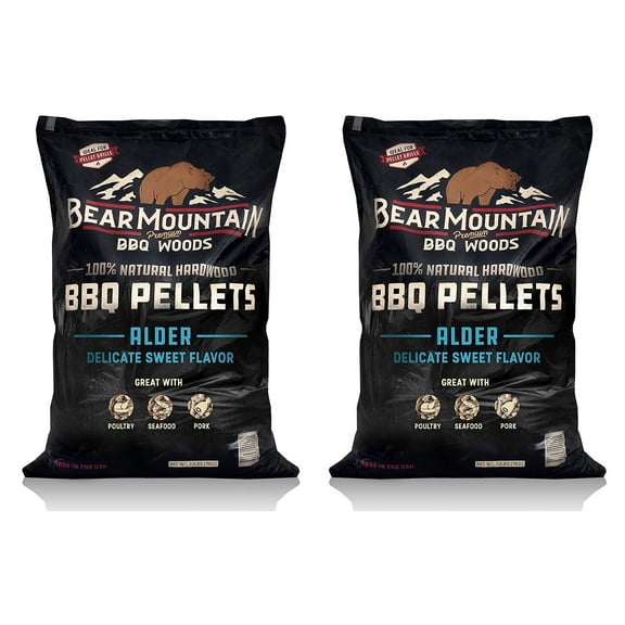 Bear Mountain Natural Hardwood Alder Flavor Pellets, 20 Pounds (2 Pack)