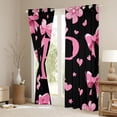 thumbnail image 3 of Erosebridal Personalized Initial Gifts Black Out Curtains For Girls Kids,Pink Bowtie Alphabet P Curtains Pack of 2 (42x63 Each), 3 of 7