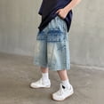 thumbnail image 2 of Boys' Fashion Boys Jean Shorts Stretch Cargo Shorts Toddler Shorts 5-6 Years Boy Clothes Summer&nbsp;Clothes, 2 of 9