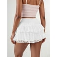 thumbnail image 3 of FEOYA Y2k Mini Skirt Women Mesh Layered Ladies Elastic Waist Ruffle Skirt Tiered Lace Skirt Skorts A Line Micro Skirt Flowy Going Out Streetwear Skirts XS, 3 of 7