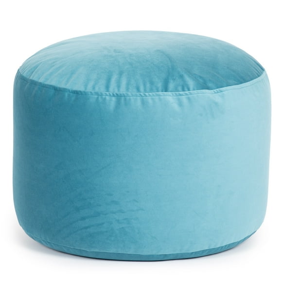 Pouf Belgique Turquoise Velours – Coussin de sol, pouf en polystyrène doux, accessoire durable et léger pour salon ou bureau