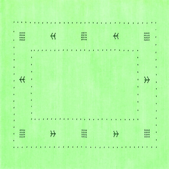 Ahgly Company Indoor Square Solid Green Modern Area Rugs, 8' Square