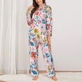 thumbnail image 3 of Wukai Floral Ditsy Print Women's Pajama Set - Soft Long Sleeve Sleepwear for Comfort and Style-Small, 3 of 9