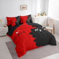 thumbnail image 4 of Homewish My Boy Girl Bedding Comforter Set 7pcs, Romantic Love Heart Queen Bedding Sets, Black Red Anniversary Festival Reversible Queen Sheet Sets, Breathable Home Decor, 4 of 8