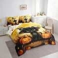 thumbnail image 3 of jejeloiu Kawaii Black Cat Bedding Comforter Set 7-Piece,Halloween Theme King Bedding Sets,Funny Pumpkin Lantern Bed Sheets For Child,Ultra Soft Bedroom Decorative Reversible, 3 of 8